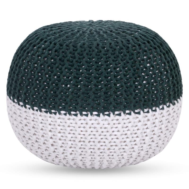 Posh Living Emmaleigh Cotton Yarn Pouf Green