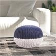 Posh Living Emmaleigh Cotton Yarn Pouf Navy