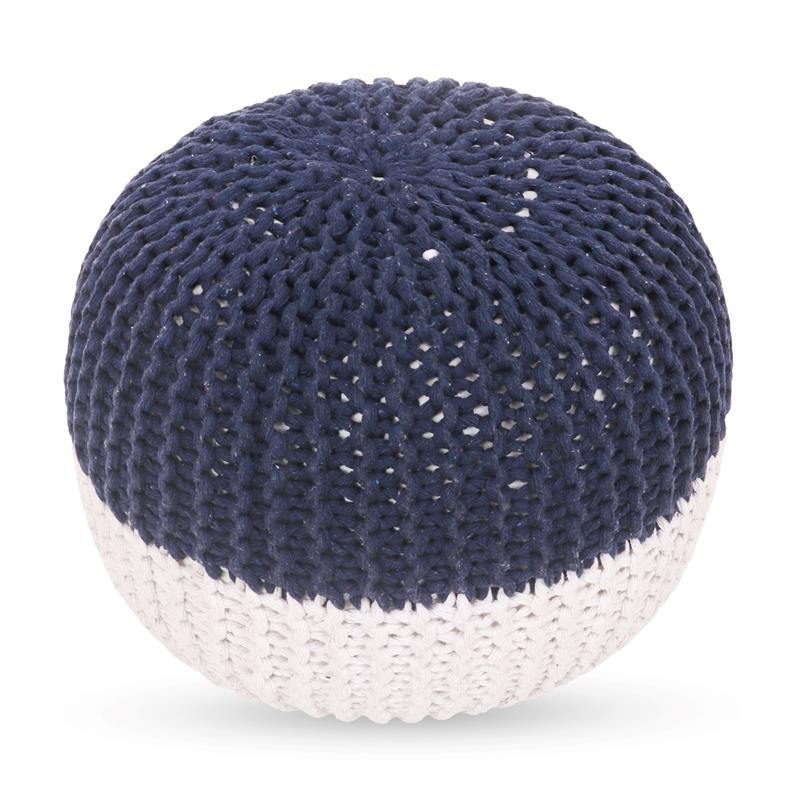 Posh Living Emmaleigh Cotton Yarn Pouf Navy