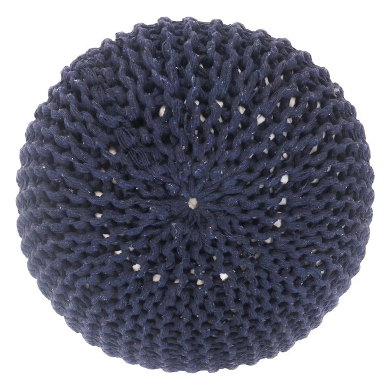 Posh Living Emmaleigh Cotton Yarn Pouf Navy