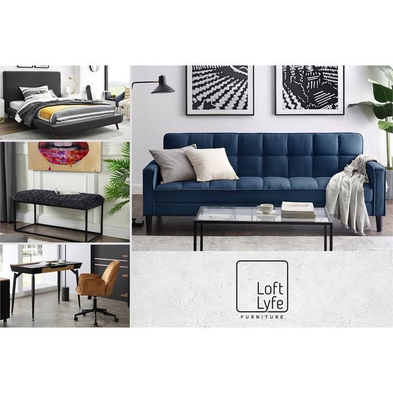 Posh Living Emmaleigh Cotton Yarn Pouf Navy