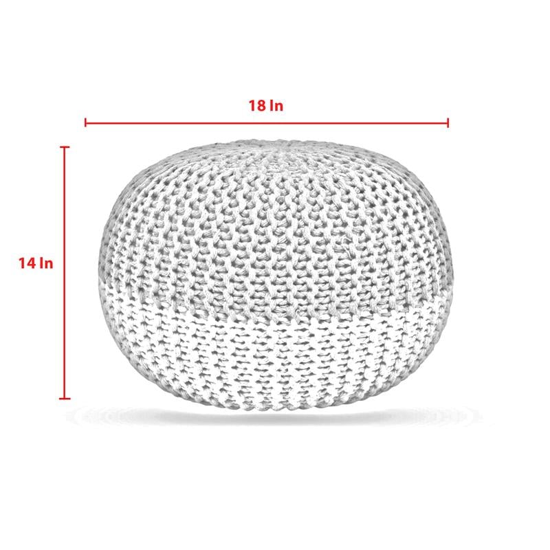 Posh Living Emmaleigh Cotton Yarn Pouf Navy