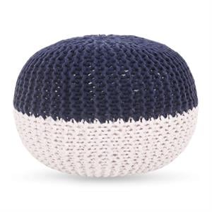 Posh Living Emmaleigh Cotton Yarn Pouf Navy