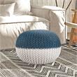 Posh Living Emmaleigh Cotton Yarn Pouf Teal