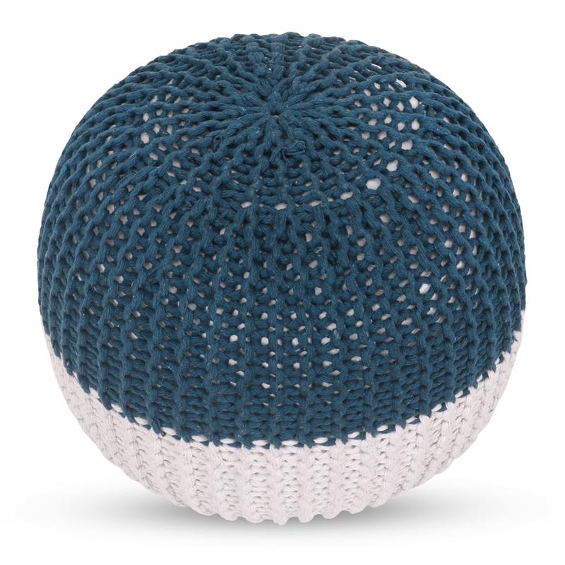 Posh Living Emmaleigh Cotton Yarn Pouf Teal
