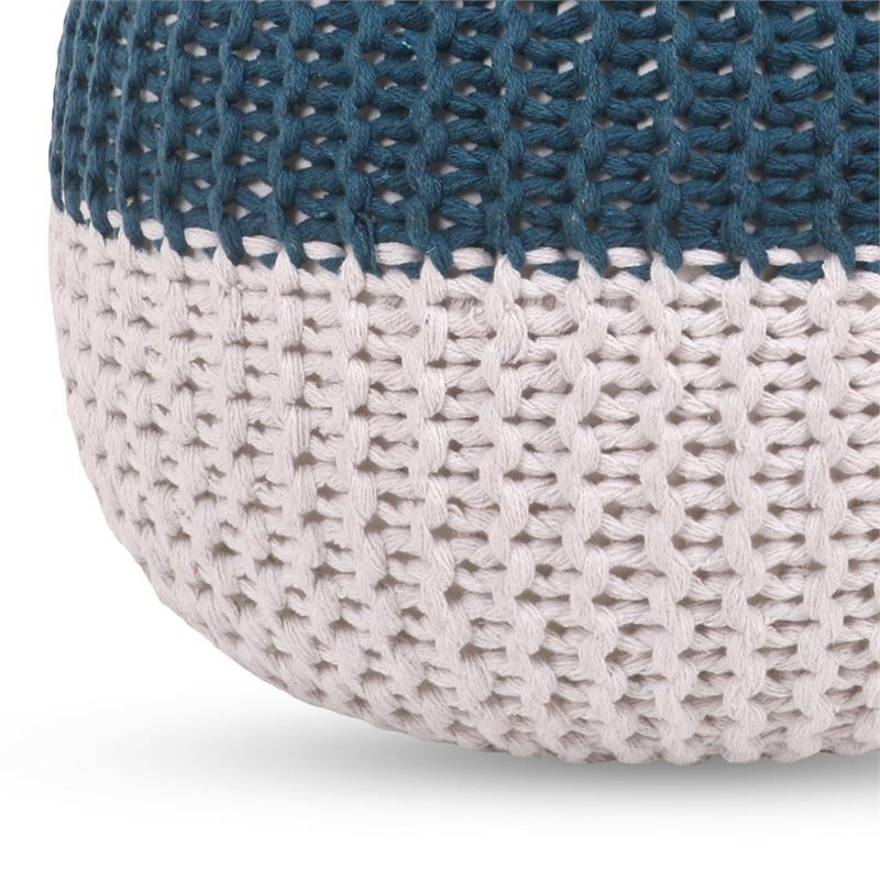 Posh Living Emmaleigh Cotton Yarn Pouf Teal