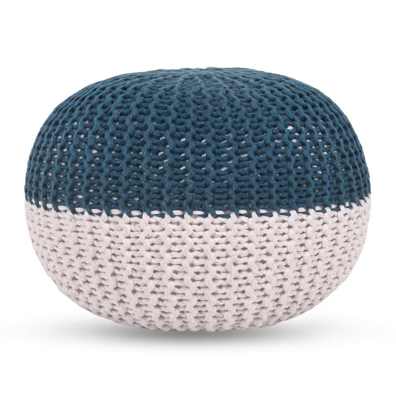 Posh Living Emmaleigh Cotton Yarn Pouf Teal