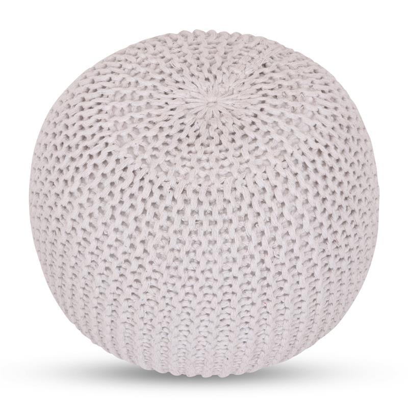 Posh Living Emmaleigh Cotton Yarn Pouf White