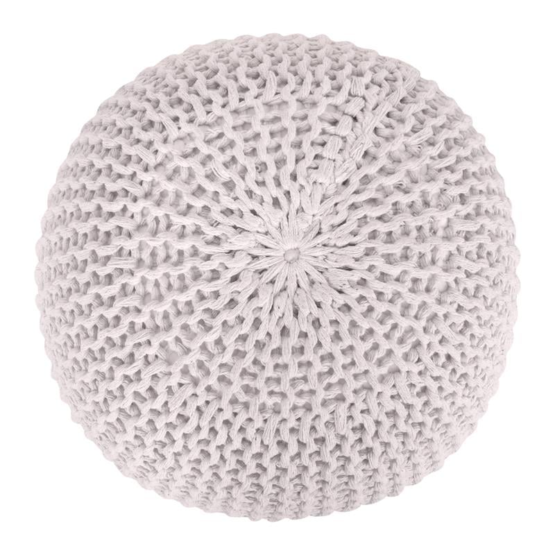 Posh Living Emmaleigh Cotton Yarn Pouf White