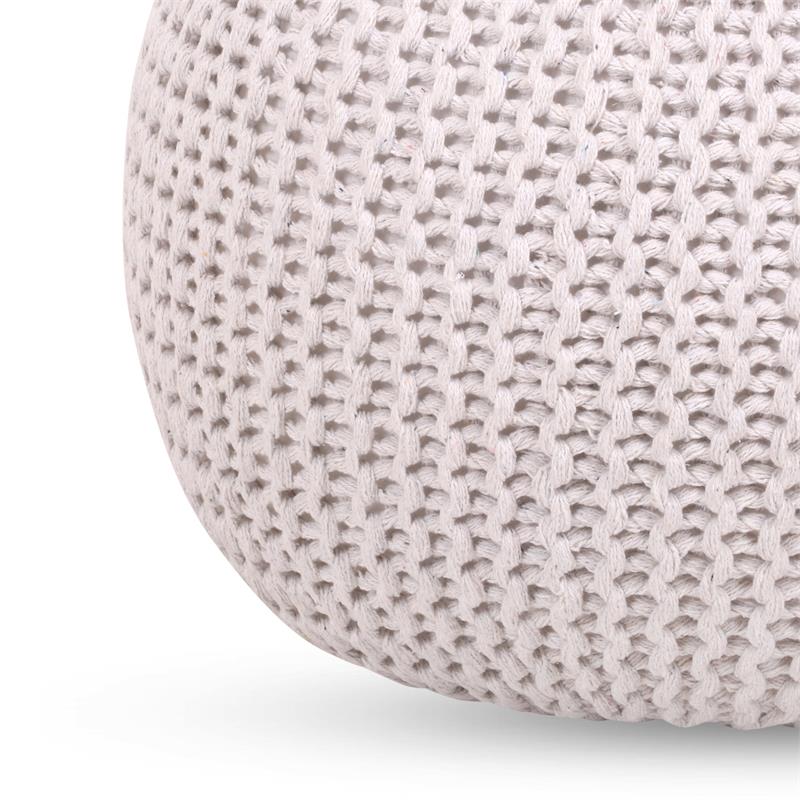 Posh Living Emmaleigh Cotton Yarn Pouf White