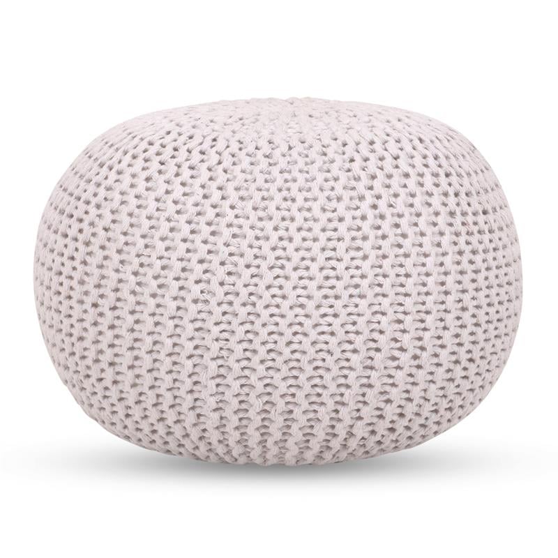 Posh Living Emmaleigh Cotton Yarn Pouf White