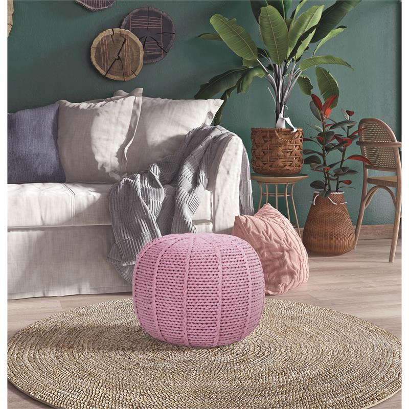 Posh Living Inaya Cotton Yarn Pouf Blush