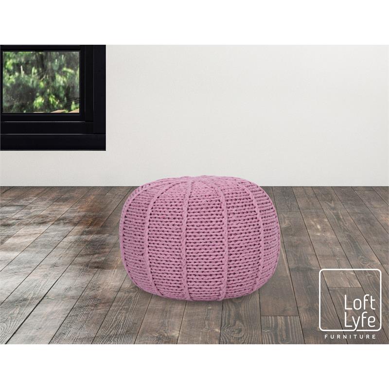 Posh Living Inaya Cotton Yarn Pouf Blush
