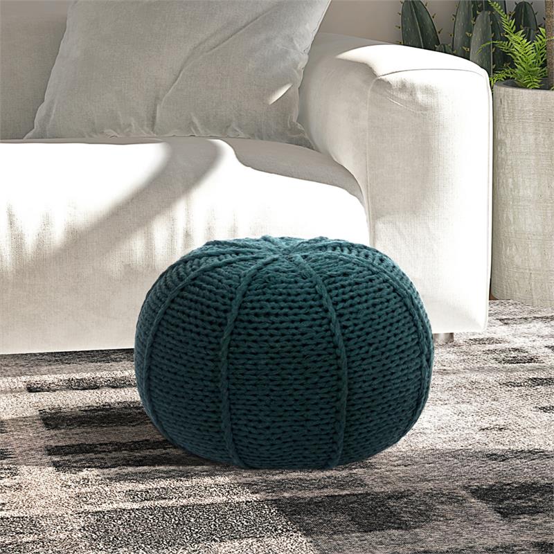 Posh Living Inaya Cotton Yarn Pouf Green