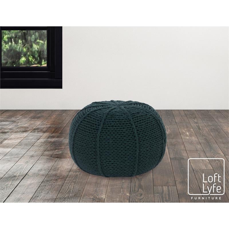 Posh Living Inaya Cotton Yarn Pouf Green