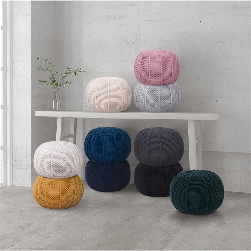 Posh Living Inaya Cotton Yarn Pouf Green