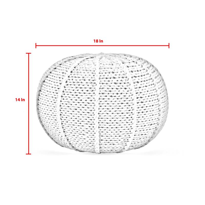 Posh Living Inaya Cotton Yarn Pouf Green