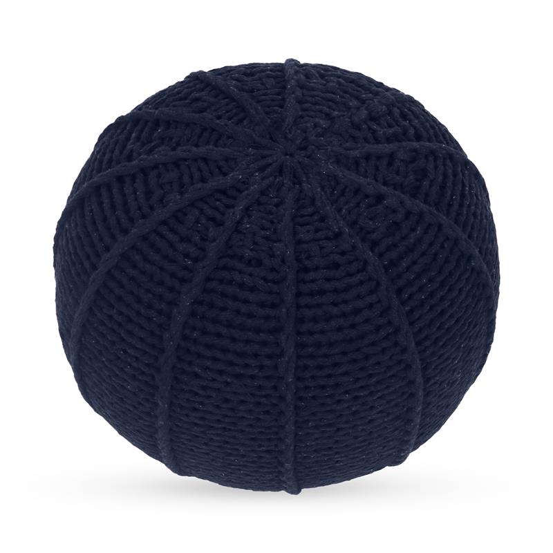 Posh Living Inaya Cotton Yarn Pouf Navy