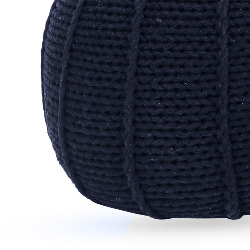 Posh Living Inaya Cotton Yarn Pouf Navy