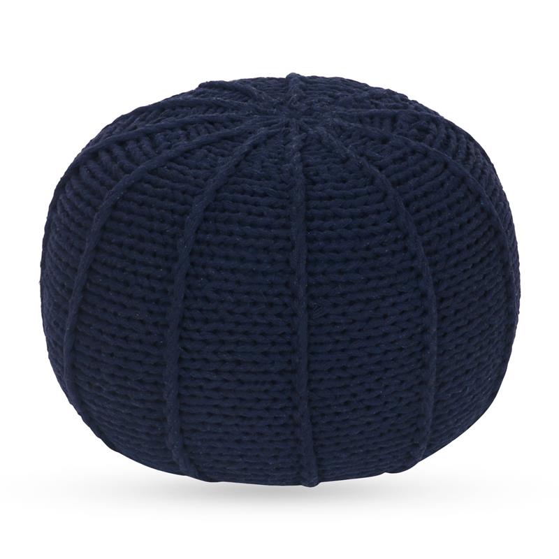 Posh Living Inaya Cotton Yarn Pouf Navy