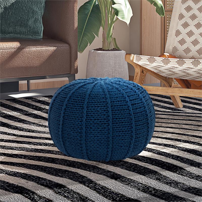 Posh Living Inaya Cotton Yarn Pouf Teal