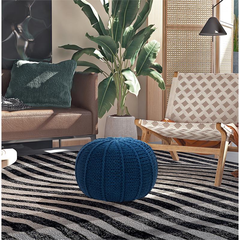 Posh Living Inaya Cotton Yarn Pouf Teal