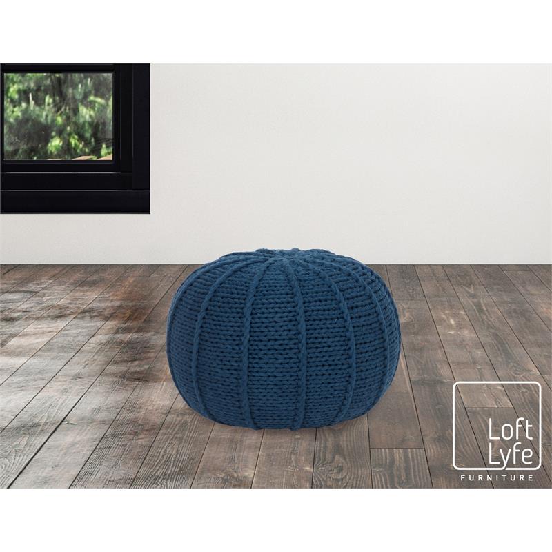 Posh Living Inaya Cotton Yarn Pouf Teal