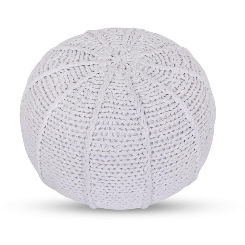 Posh Living Inaya Cotton Yarn Pouf White