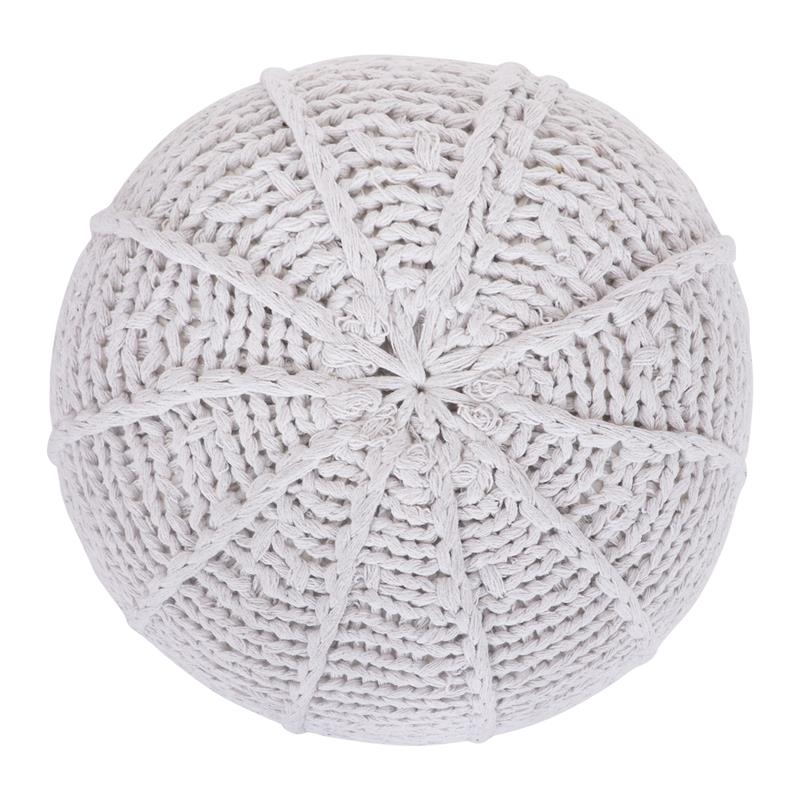 Posh Living Inaya Cotton Yarn Pouf White