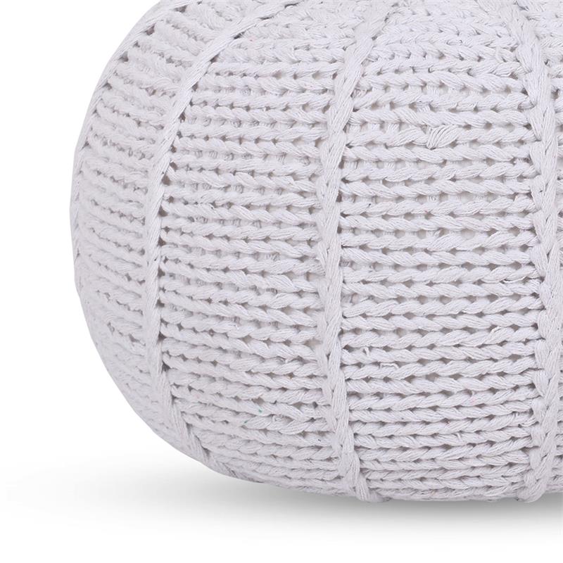 Posh Living Inaya Cotton Yarn Pouf White