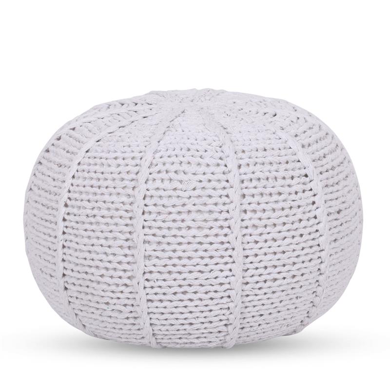 Posh Living Inaya Cotton Yarn Pouf White