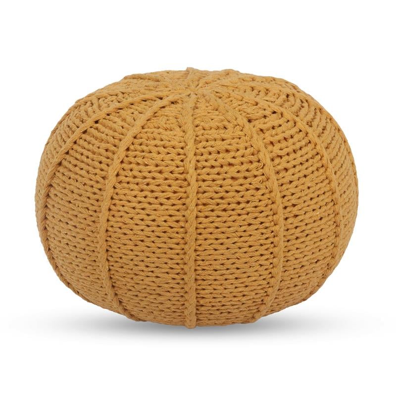 Posh Living Inaya Cotton Yarn Pouf Yellow
