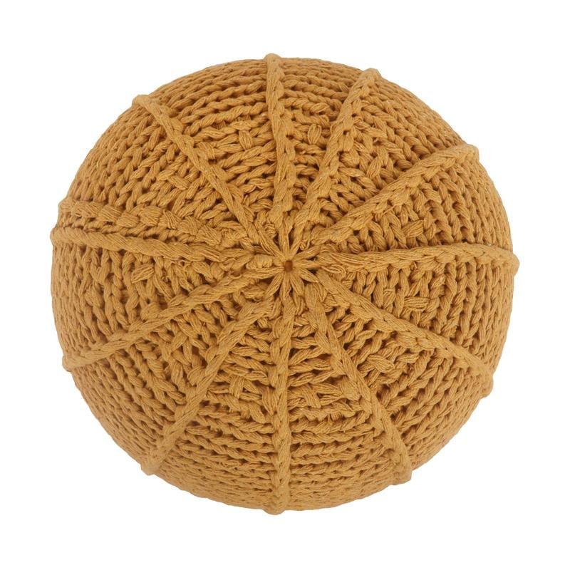Posh Living Inaya Cotton Yarn Pouf Yellow
