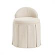 Adleigh Vanity Stool Beige Linen 17.9L x 18.5W x 23.6H Slipcover Skirted