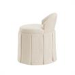 Adleigh Vanity Stool Beige Linen 17.9L x 18.5W x 23.6H Slipcover Skirted