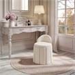 Adleigh Vanity Stool Beige Linen 17.9L x 18.5W x 23.6H Slipcover Skirted