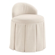 Adleigh Vanity Stool Beige Linen 17.9L x 18.5W x 23.6H Slipcover Skirted