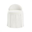 Adleigh Vanity Stool Cream White Linen 17.9L x 18.5W x 23.6H Slipcover Skirted