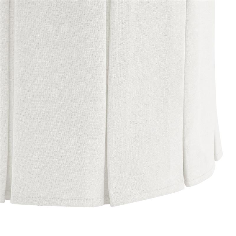 Adleigh Vanity Stool Cream White Linen 17.9L x 18.5W x 23.6H Slipcover Skirted