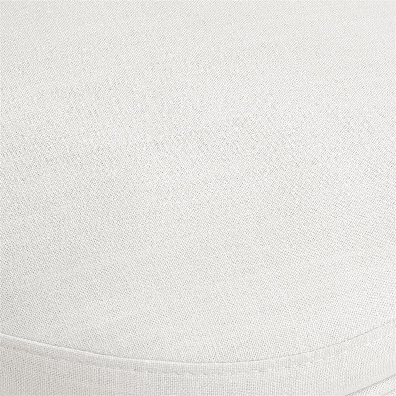 Adleigh Vanity Stool Cream White Linen 17.9L x 18.5W x 23.6H Slipcover Skirted