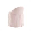 Adleigh Vanity Stool Light Pink Linen 17.9L x 18.5W x 23.6H Slipcover Skirted