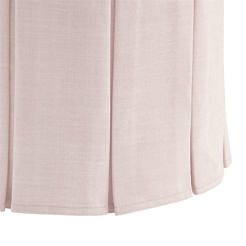 Adleigh Vanity Stool Light Pink Linen 17.9L x 18.5W x 23.6H Slipcover Skirted