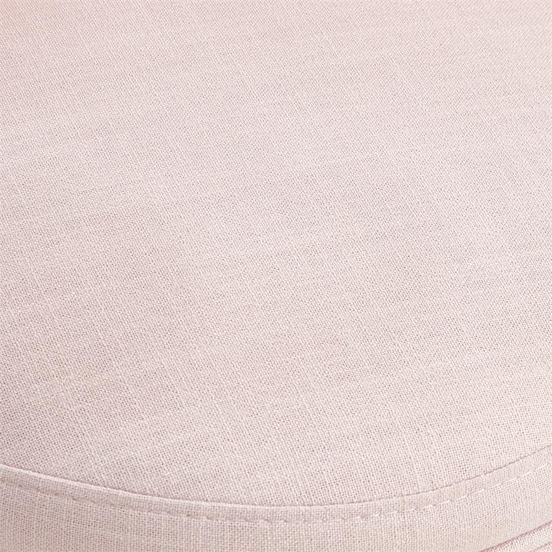 Adleigh Vanity Stool Light Pink Linen 17.9L x 18.5W x 23.6H Slipcover Skirted