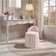 Adleigh Vanity Stool Light Pink Linen 17.9L x 18.5W x 23.6H Slipcover Skirted