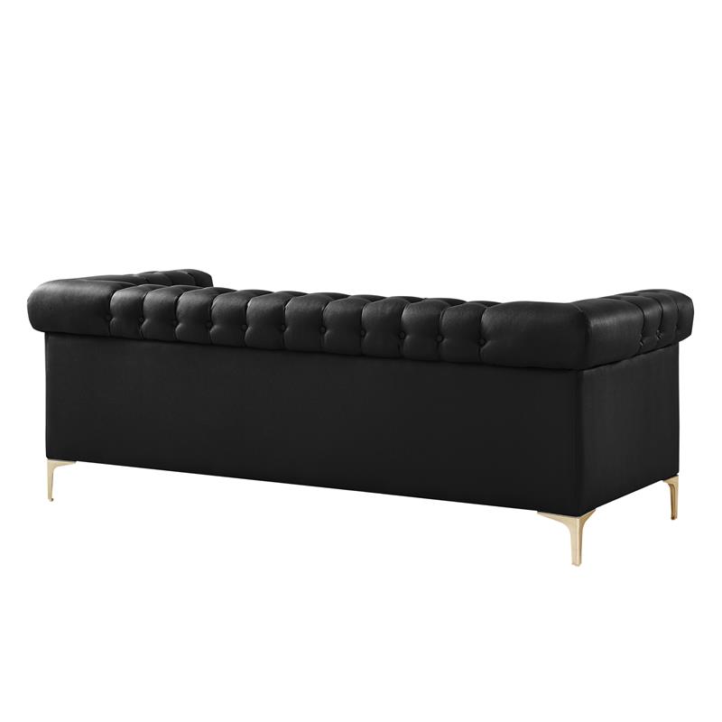 Posh Living Ryder Leather PU Sofa Black/Gold