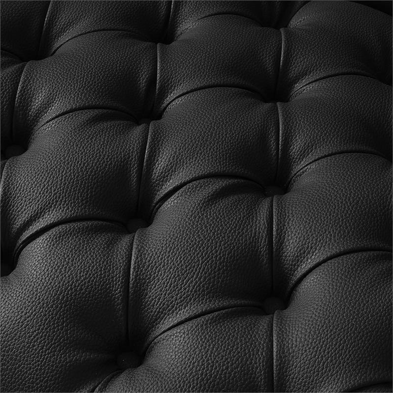 Posh Living Ryder Leather PU Sofa Black/Gold