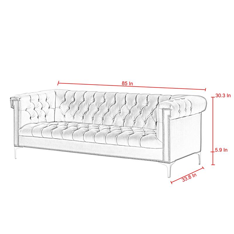 Posh Living Ryder Leather PU Sofa Black/Gold