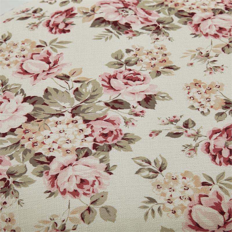 Grayden Ottoman Cluster Red Linen 17.7L x 17.7W x 20H Printed Pattern