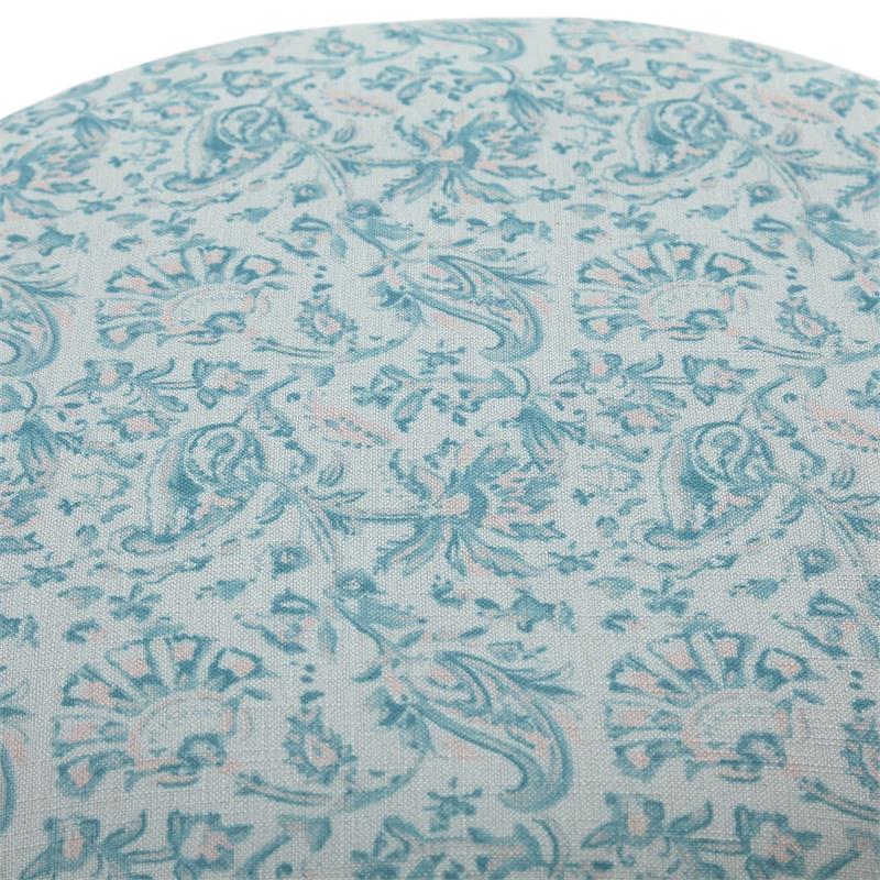 Grayden Ottoman Indes Blue Ground Linen 17.7L x 17.7W x 20H Printed Pattern