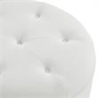 Irvin Ottoman Pure White Linen 32L x 32W x 16H Button Tufted Skirted